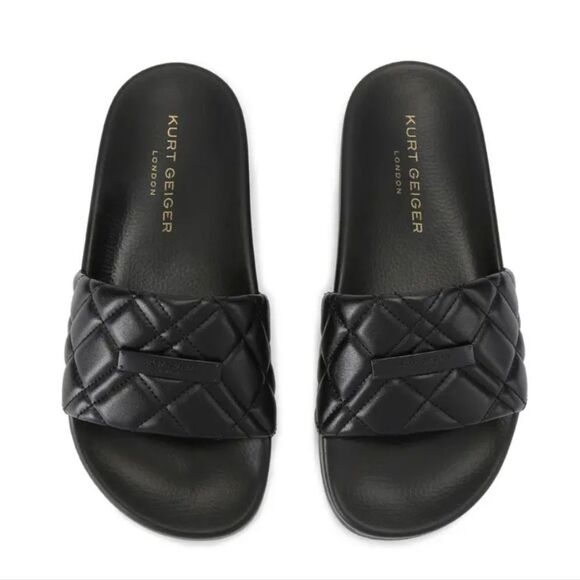 Kurt Geiger London Brixton Drench Plate Slide Sandal- Black - Picture 3 of 12